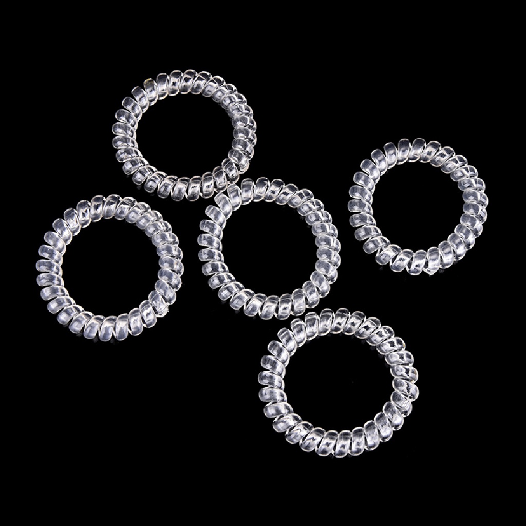 Set 5 Dây Buộc Tóc Cao Su Co Giãn Trong Suốt Cho Nữ