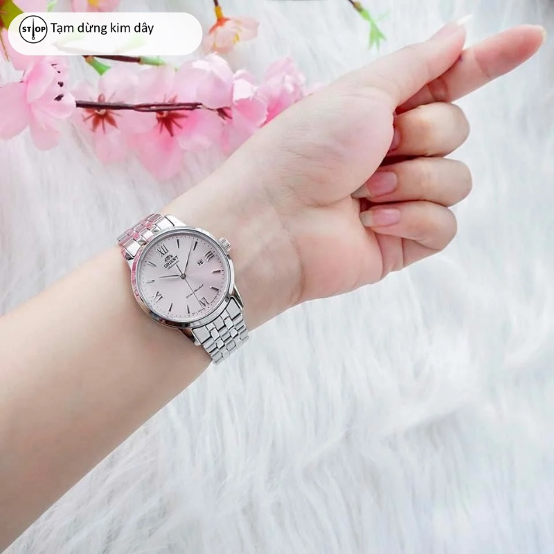 Đồng hồ cơ nữ Orient Watch Contemporary RA-NR200 máy lộ cơ mặt kính cường lực dây thép đeo tay cao cấp chính hãng