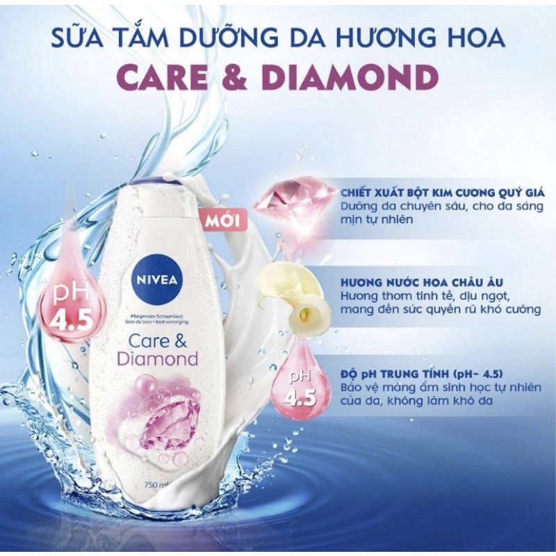 sữa tắm nivea đức 750ml
