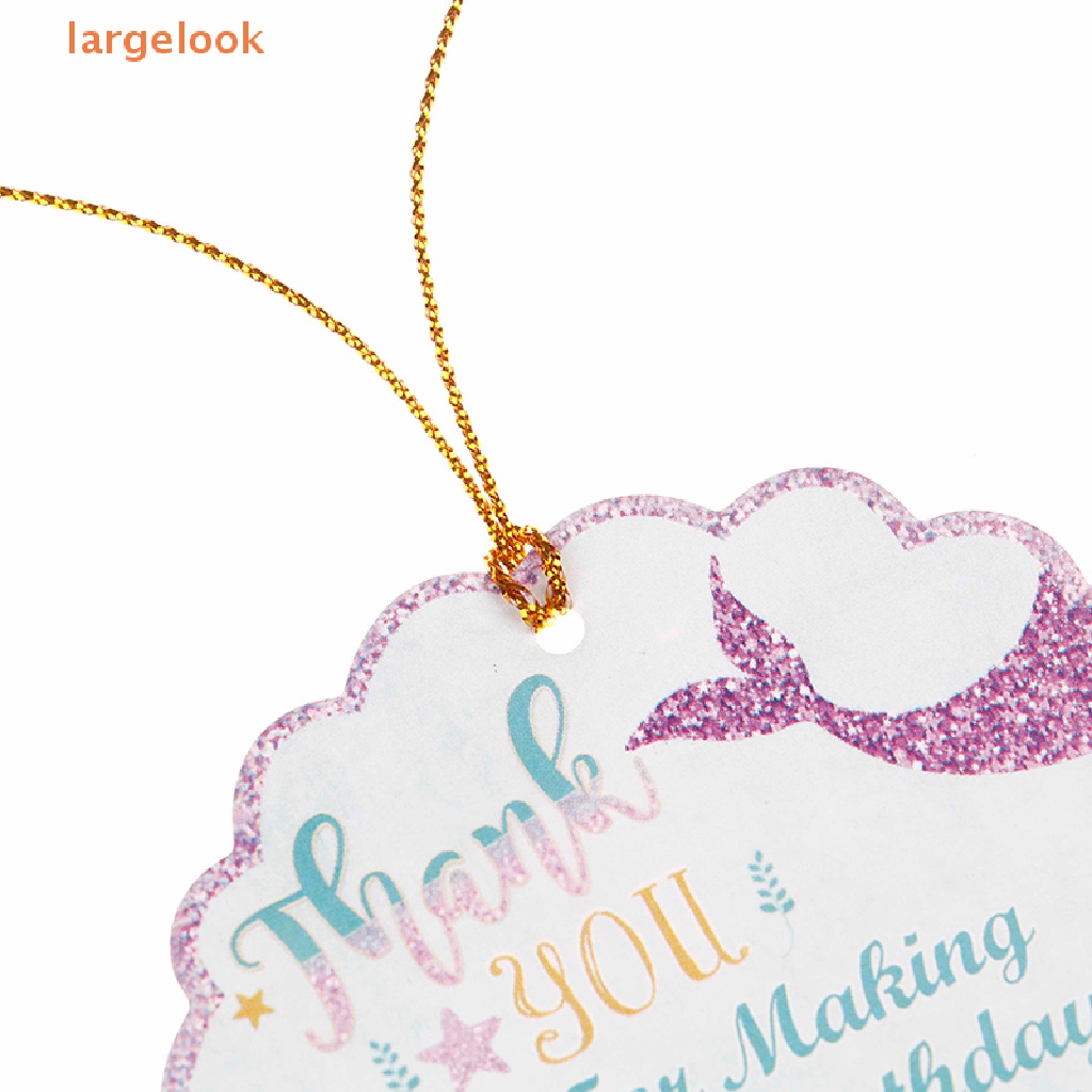 Set 24 Thẻ Tag Hình Vỏ Sò In Chữ Thank You Kèm Dây Trang Trí Hộp Quà