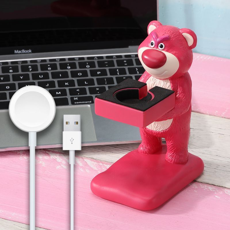 Đế Sạc Đứng Hình Gấu Dâu Tây Cho Apple watch