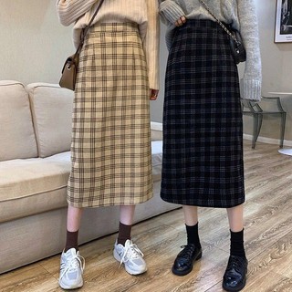 [ORDER] chân váy kẻ caro lưng cao dáng dài ulzzang Hàn Quốc (Quảng Châu loại 1)