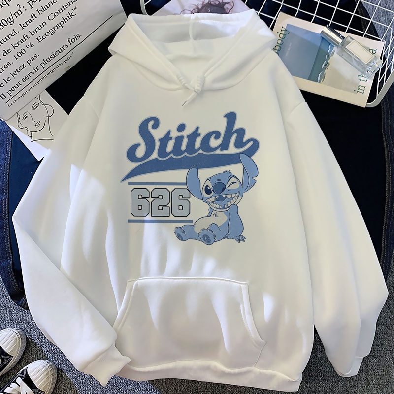 Áo Hoodie In Họa Tiết Stitch Hoạt Hình Vui Nhộn Thời Trang Xuân Đông Cho Nữ