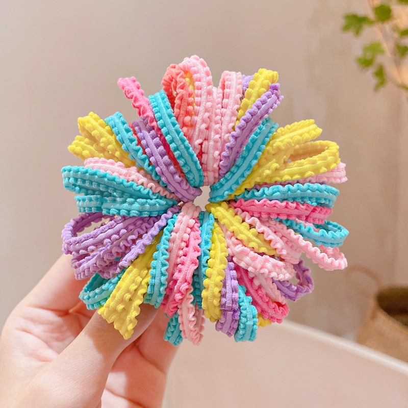 Set 50 Dây Buộc Tóc Cao Su Co Giãn Nhiều Màu Sắc Dễ Thương Cho Bé Gái