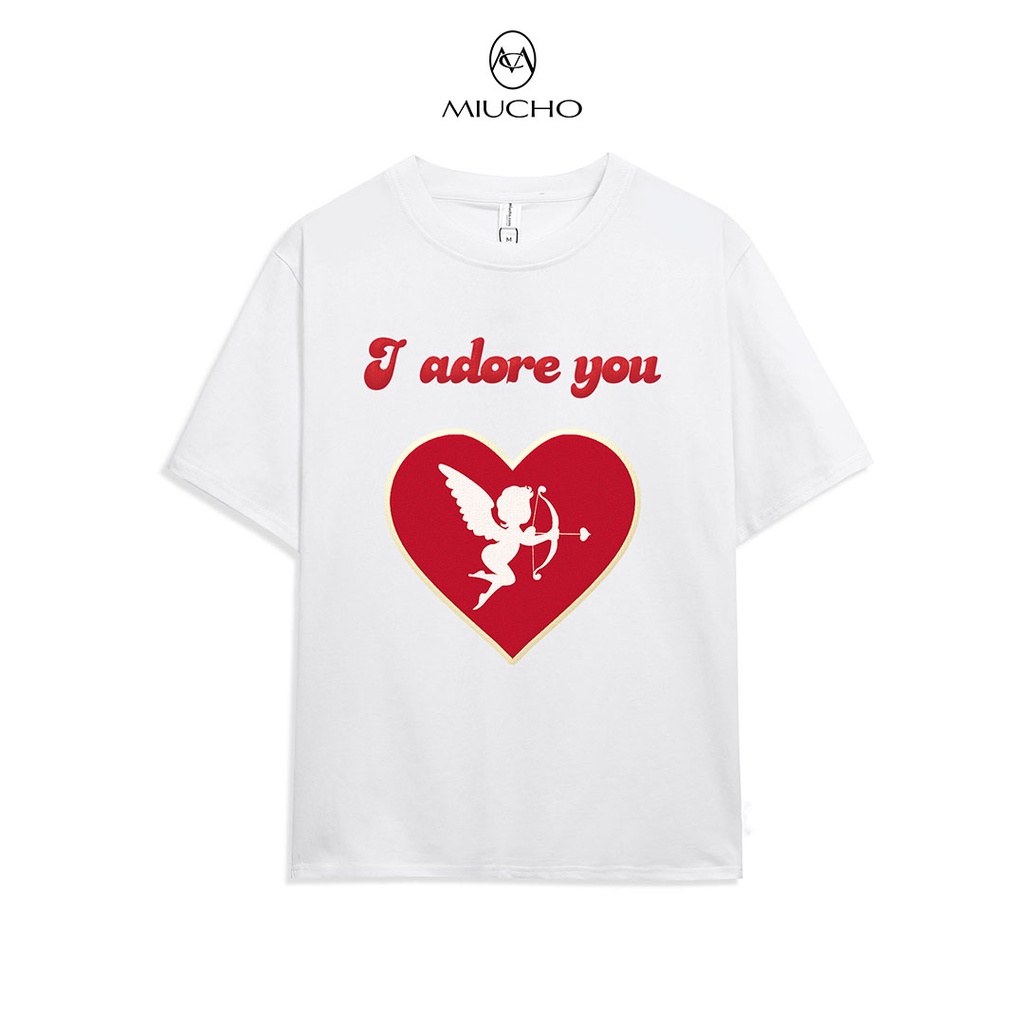 Áo thun nữ cổ tròn chất liệu cotton mềm mại form regular AR030 Miucho in graphic