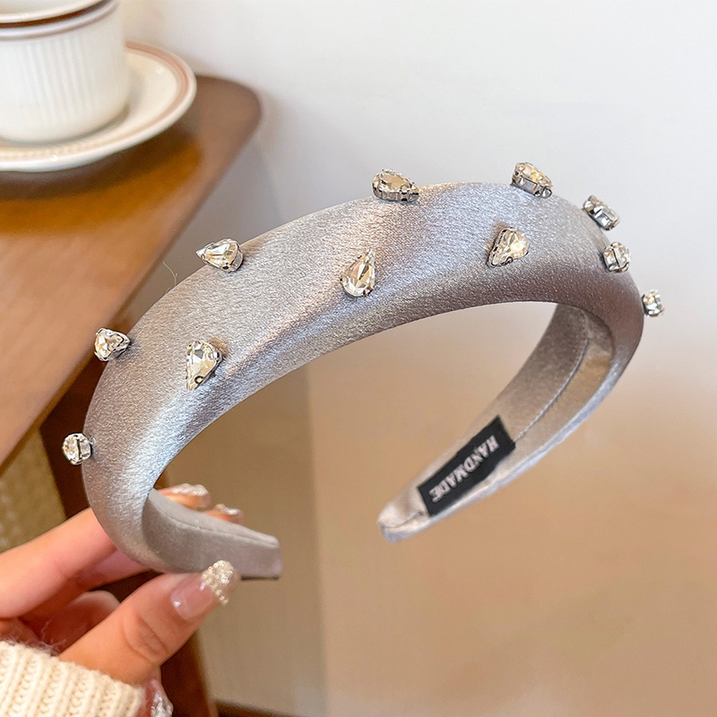 Băng Đô Cài Tóc Đính Đá Hình Nơ Phong Cách retro Pháp Cho Nữ