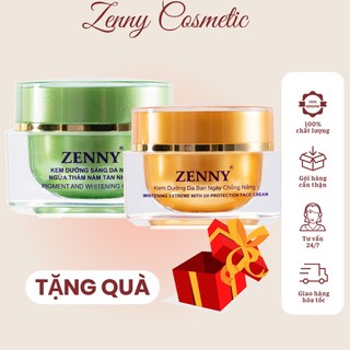 Kem dưỡng trắng da ngày đêm Zenny chính hãng, Bộ kem dưỡng da mờ thâm nám giúp da trắng hồng căng bóng