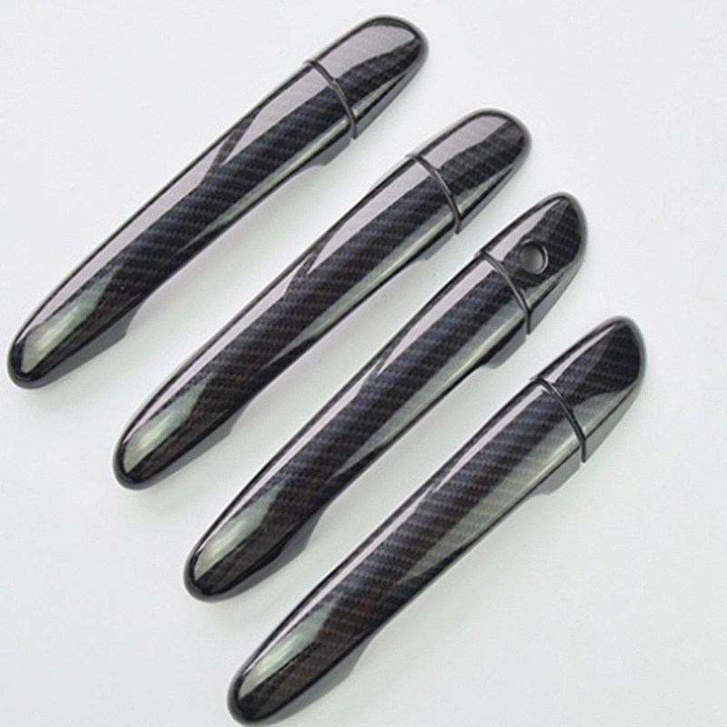 Ốp Bọc Tay Nắm Cửa Xe Hơi Mazda 2 3 6 Bằng Sợi Carbon Không Đục Lỗ Kèm Chìa Khóa