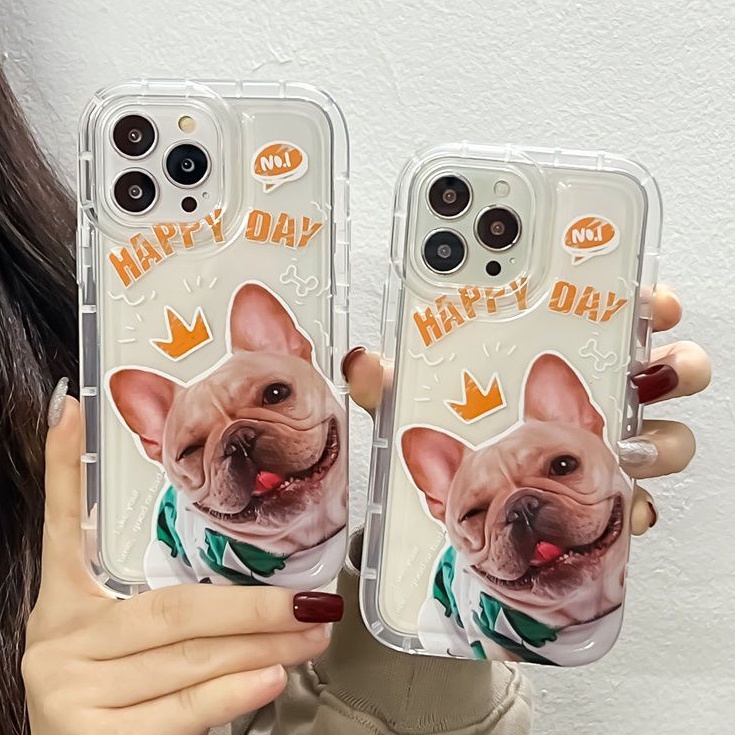 Ốp Điện Thoại Silicon TPU Mềm Trong Suốt Chống Sốc In Hình Cún Cho IPhone 14 13 11 12 Pro XS Max XR 7 8 Plus