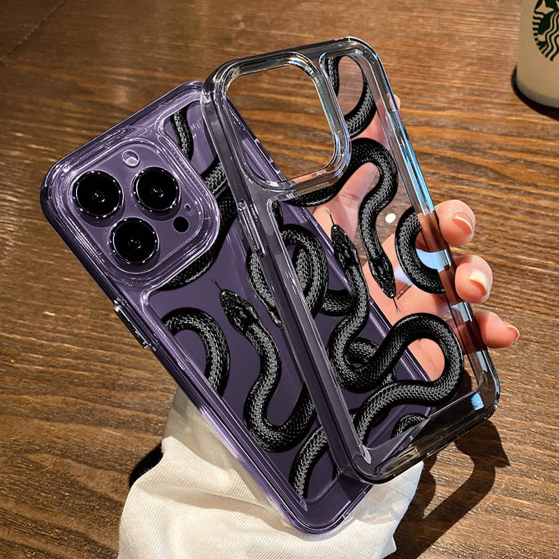 Ốp Điện Thoại TPU Silicon Mềm Trong Suốt Họa Tiết Da Rắn Cho iPhone 14 11 12 13 Pro Max XS XR X 7 8 6S Plus