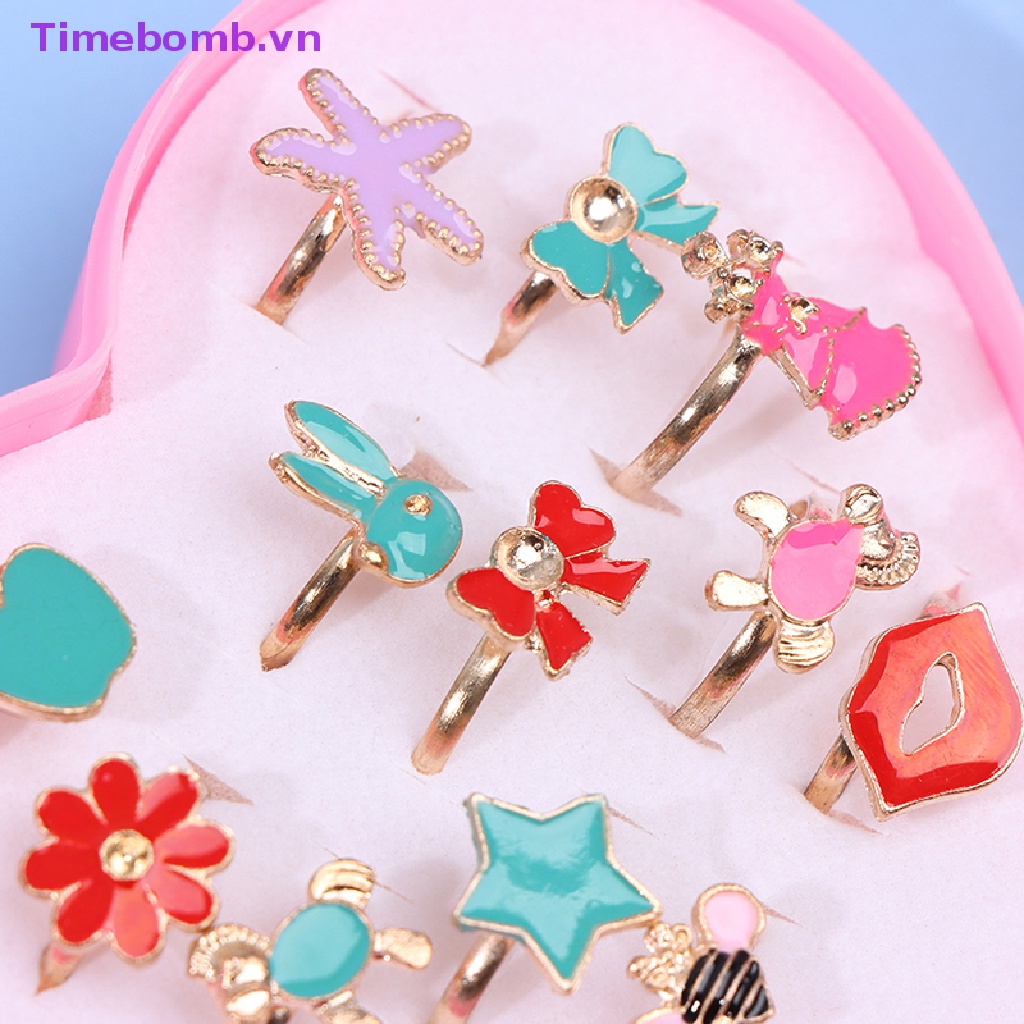 # Túi Xách Nữ Thời Trang # Hộp 10 Nhẫn Hình Dáng Ngẫu Nhiên Cho Bé Gái