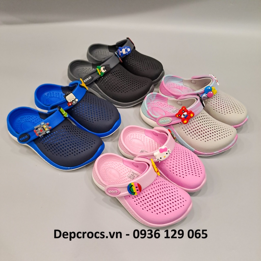 (Tặng jibbitz 2d) Dép sục crocs literide 360 trẻ em nhiều màu cao cấp, dép crocs trẻ em mẫu kiểu thứ 2 - crocs house