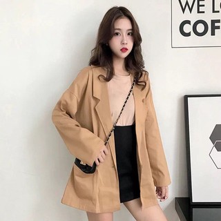[order] áo blazer mỏng thu - đông trơn 2 màu