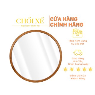 Gương Tròn Trang Trí Lauren Mclean Mau Brown - Chổi Xể