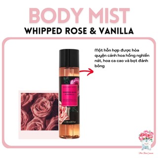 Xịt thơm toàn thân bath & body works whipped rose & vanilla nhẹ dịu giúp khử mùi cơ 236ml
