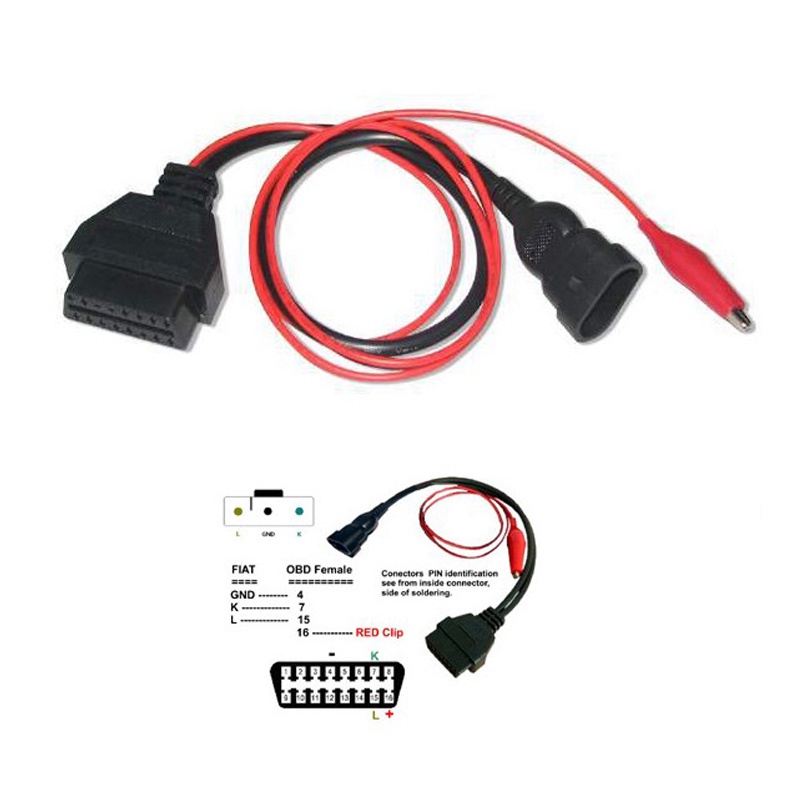 Cáp Chuyển Đổi 3 Pin Alfa Lancia Sang 16 Pin OBDII OBD2 Obdd-II Obd Cho Thiết Bị Chẩn Đoán Lỗi Ô Tô fiat 3pin
