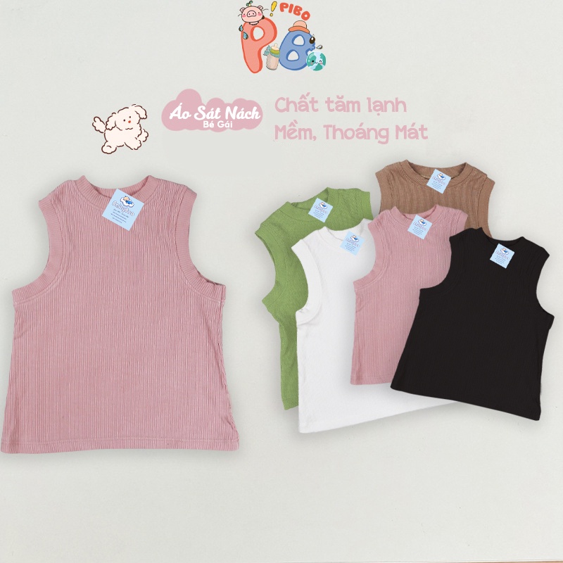 Áo Thun Sát Nách Bé Gái Vải Tăm Lạnh Siêu Mềm Mát, Dễ Phối Đồ - BabyBoo - PiBo Store