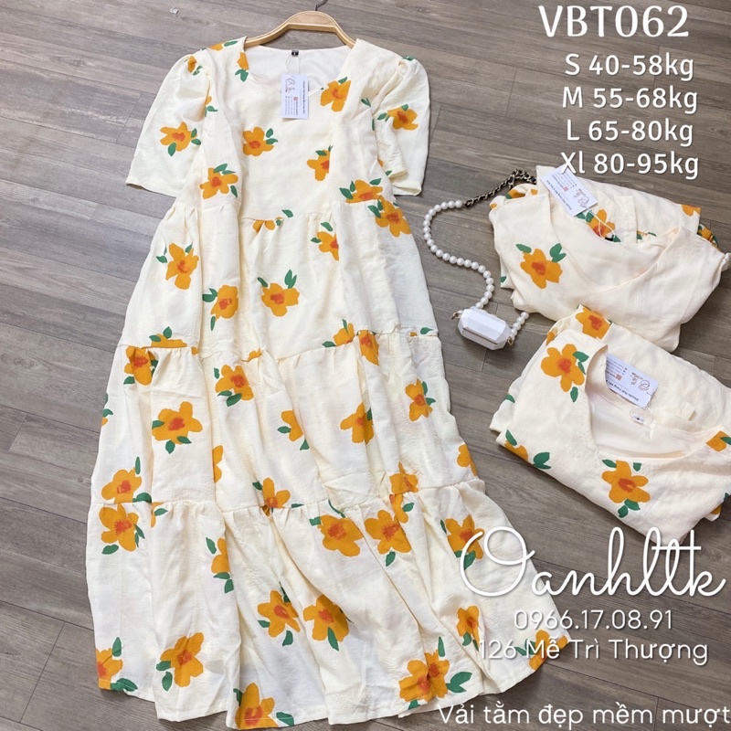 Oanhltk Đầm bầu thời trang - Váy bầu mùa hè hoa tầng nhẹ mát