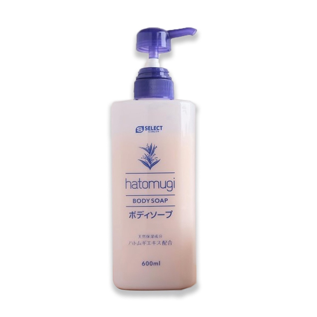 Sữa tắm dưỡng ẩm trắng da Hatomugi Body Soap S Select 600ml Nhật Bản chiết xuất ý dĩ dịu nhẹ cho da