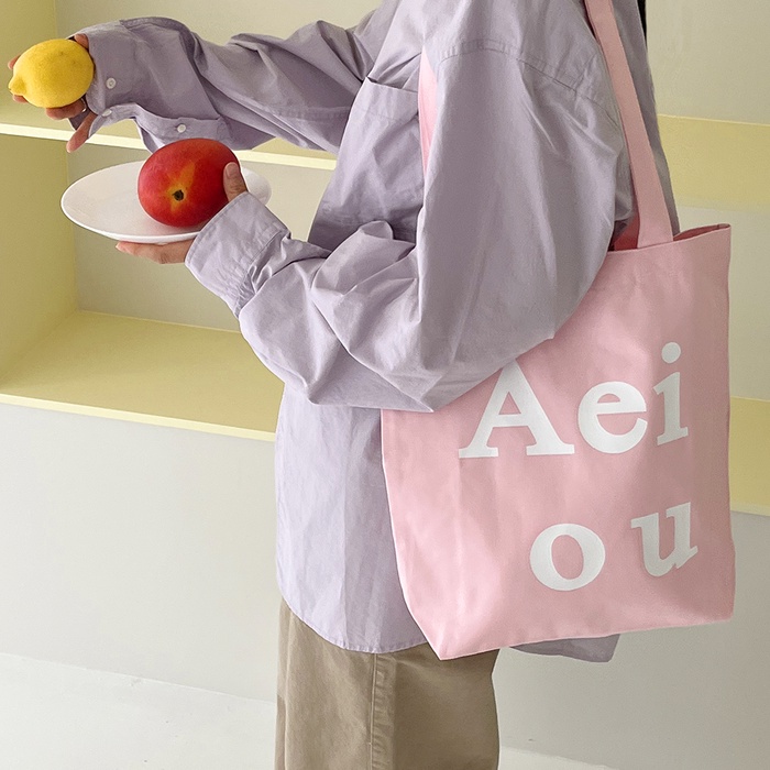 Túi tote Logo Aeiou Cotton order chính hãng Hàn Quốc