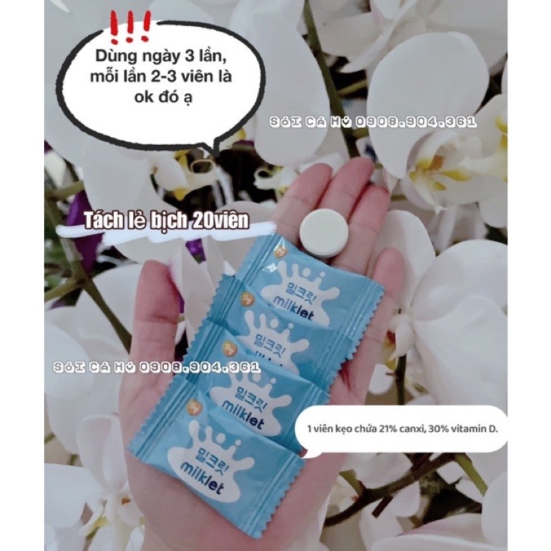 [ Túi 20 viên] sữa bò Milklet Hàn quốc