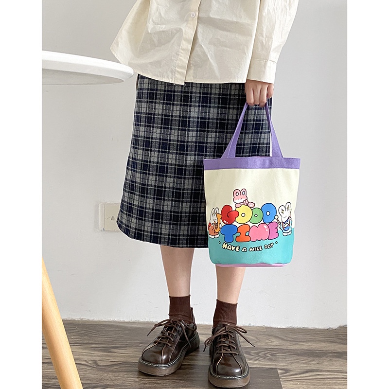 Túi Đựng Hộp Cơm Trưa Xách Tay Họa Tiết Thời Trang Mẫu 2023 Dành Cho Nữ