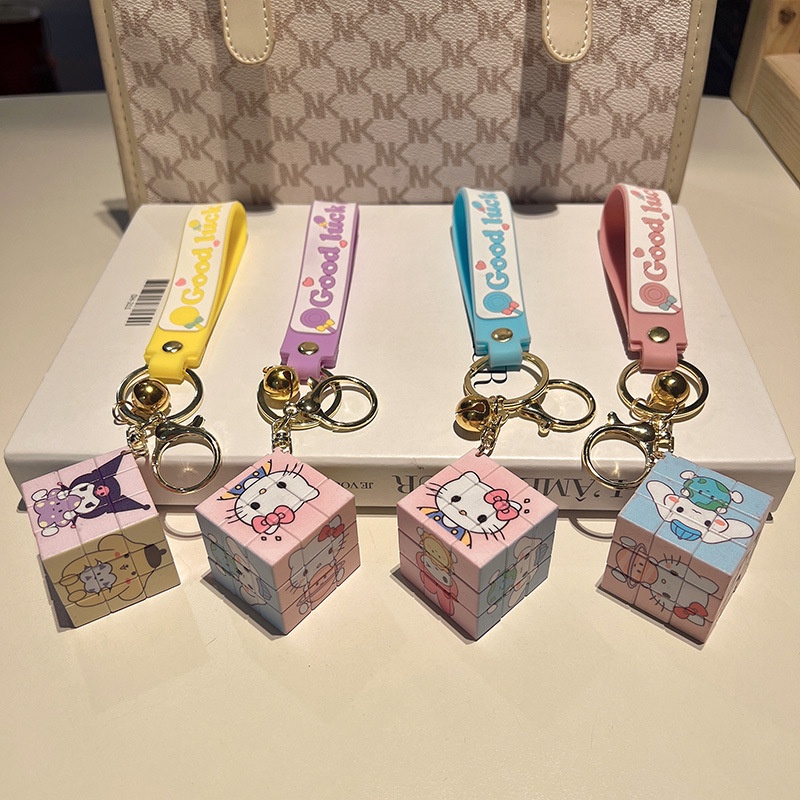 SANRIO Móc Khóa Hình Khối Rubik / Kuromi Hello Kitty Dễ Thương