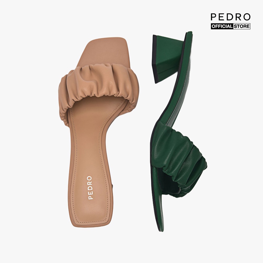 PEDRO - Giày mules cao gót nữ quai ngang hở mũi Ruched PW1-26480061-1-A8
