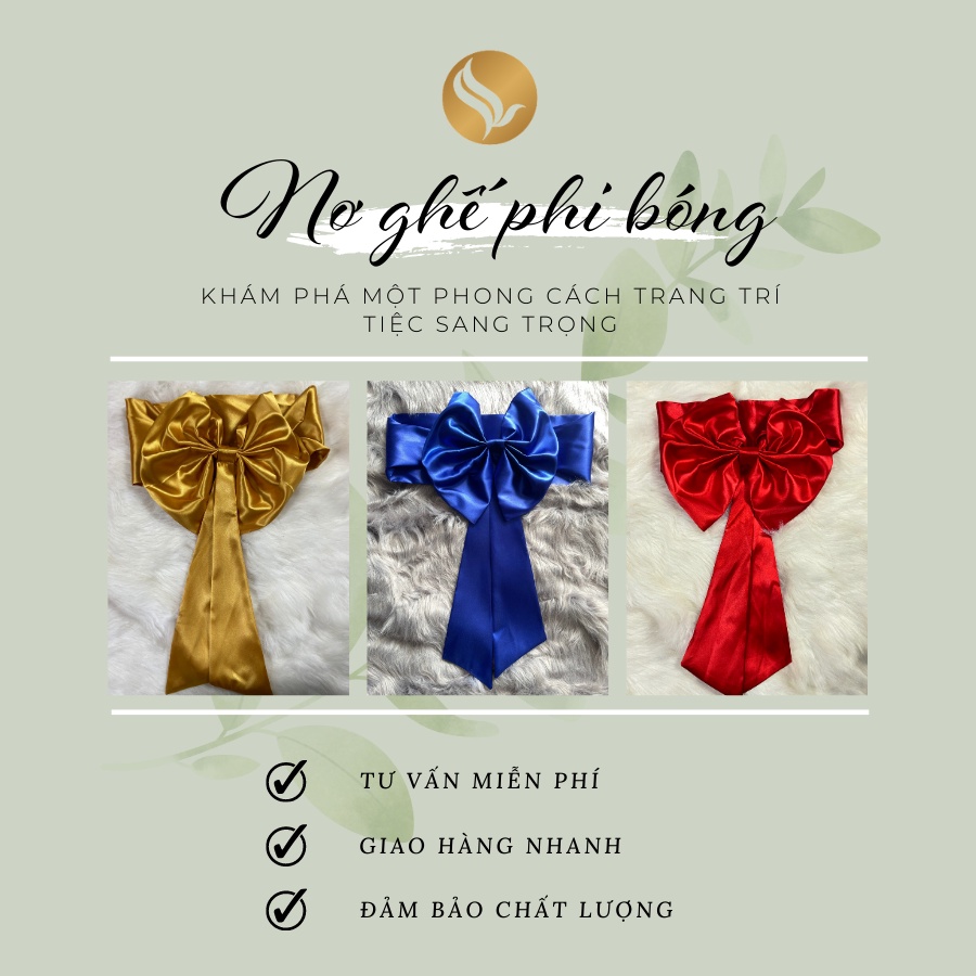 Nơ ghế tiệc sang trọng - Chất phi bóng - Trang trí ghế hội nghị, tiệc cao cấp - SONG LAM