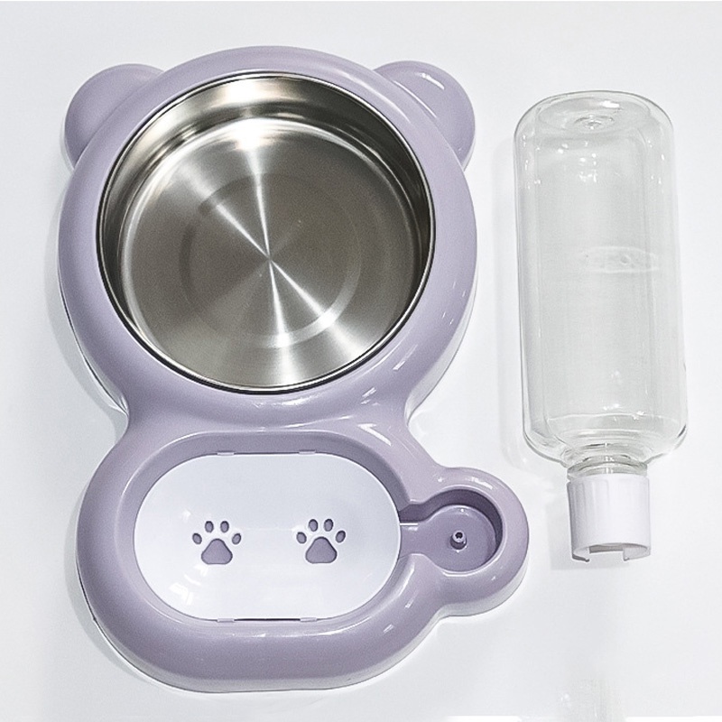 Tô Đựng Thức Ăn / Nước Uống Tự Động Bằng Thép Không Gỉ Chống Đổ Cho Thú Cưng