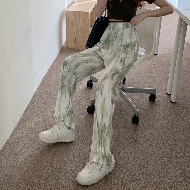 Quần Ống Rộng Lưng Cao Nhuộm Màu Thời Trang Mùa Hè Cho Bé