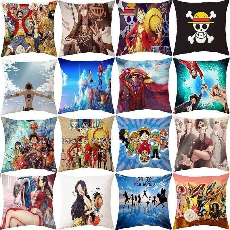 Hq3 Vỏ Gối Tựa Lưng Hai Mặt In Hình Nhân Vật Luffy Zoro Trong One Piece