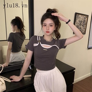 áo thun nữ đính khoen khoét ngực siêu xinh ôm body lyie