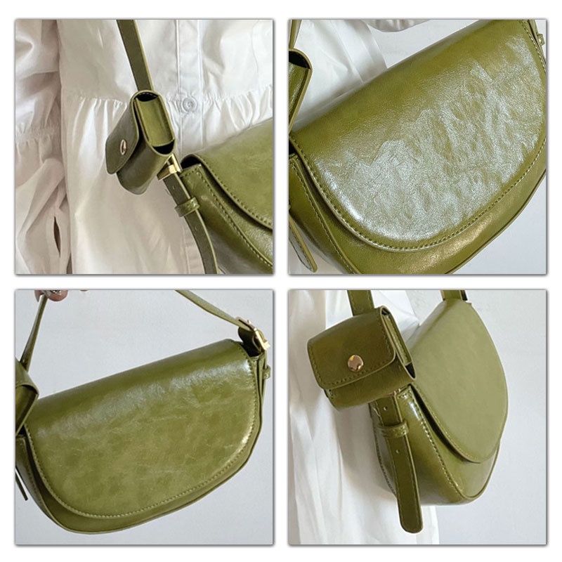 Mischa Túi Đeo Chéo Da PU Màu Trơn Phong Cách Đường Phố Đơn Giản Cho Nữ