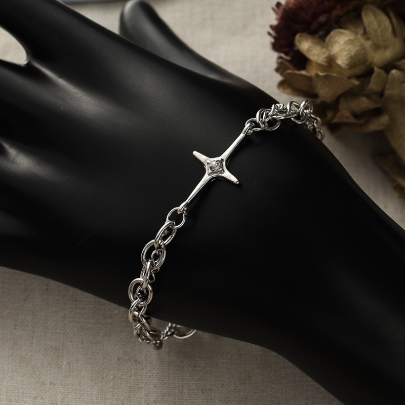 Vòng Tay Hình Ngôi Sao Sáu Cánh Đơn Giản Phong Cách Punk Hip hop Thời Trang Cho Nam Và Nữ