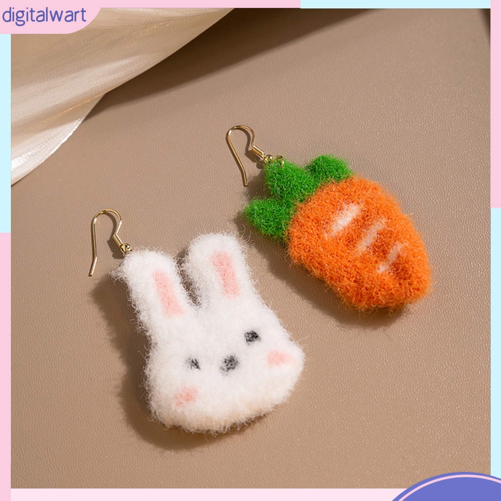 1 Đôi Bông Tai Hình Thỏ Và Cà Rốt Dễ Thương Thời Trang Thu Đông