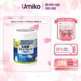 Kẹo bổ sung Canxi và vitamin D Unimat Riken Nhật Bản cho bé - Lọ 75 viên