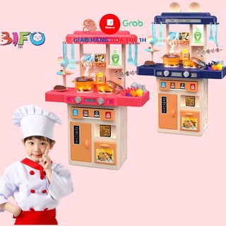 Bộ đồ chơi nhà bếp cỡ lớn cao 73cm hiệu ứng khói, âm thanh ánh sáng, bộ đồ chơi nấu ăn size lớn cho bé trai bé gai
