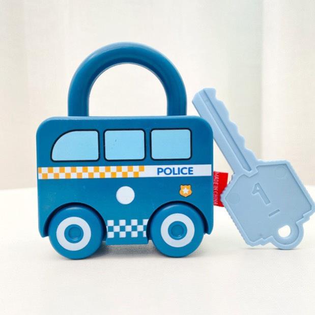 ♥️🍄 Đồ chơi Montessori kết hợp xe đồ chơi, bộ ổ khoá và chìa khoá matching đầu đời cho bé