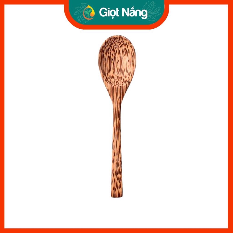 Muỗng gỗ dừa cán dài bền đẹp thuận tiện ăn các loại sữa chua granola từ Nông Sản Giọt Nắng