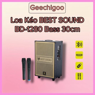 Loa kéo di động Bestsound BD-1280, bass 30cm đạt công suất 100W, kèm 2 mic hát không dây