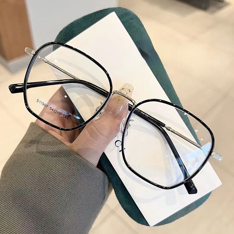 Mắt Kính Gọng Tròn Chống Bức Xạ Bằng Kim Loại Phong Cách Hàn Quốc Cổ Điển Dành Cho Nam Nữ