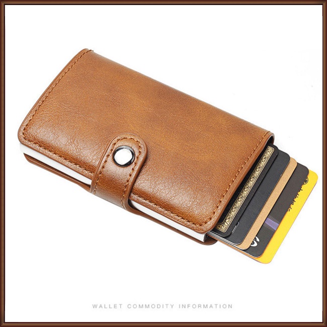 Ví Đựng Thẻ Tín Dụng Bật Lên Tự Động Chống Trộm Rfid Sự Bảo Vệ