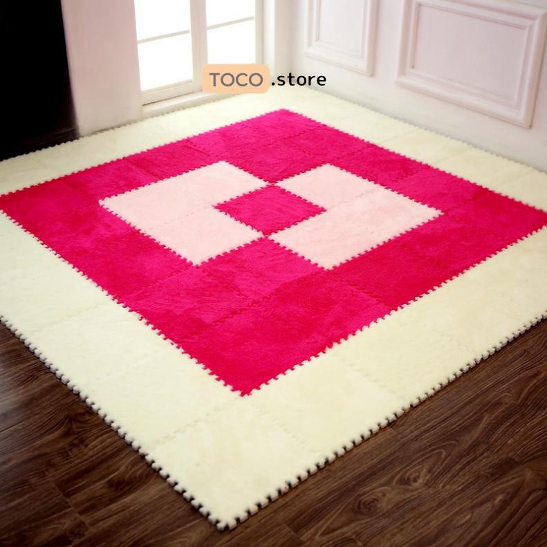 Thảm lông trải sàn kích thước 30x30cm combo 20 tấm