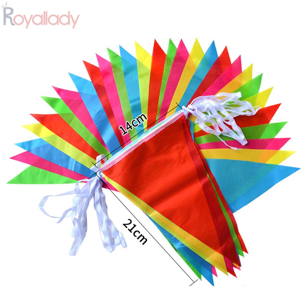 100 Lá Cờ Tam Giác 50 Mét 14 * 21cm Dùng Trang Trí Ngoài Trời