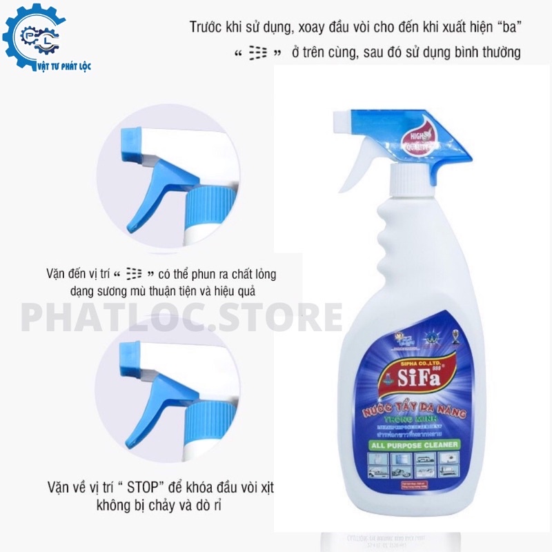Tẩy rửa đa năng Victory's Sifa 999, nước tẩy rửa sạch dầu mỡ, vết bẩn trên mọi bề mặt dung tích 600ml