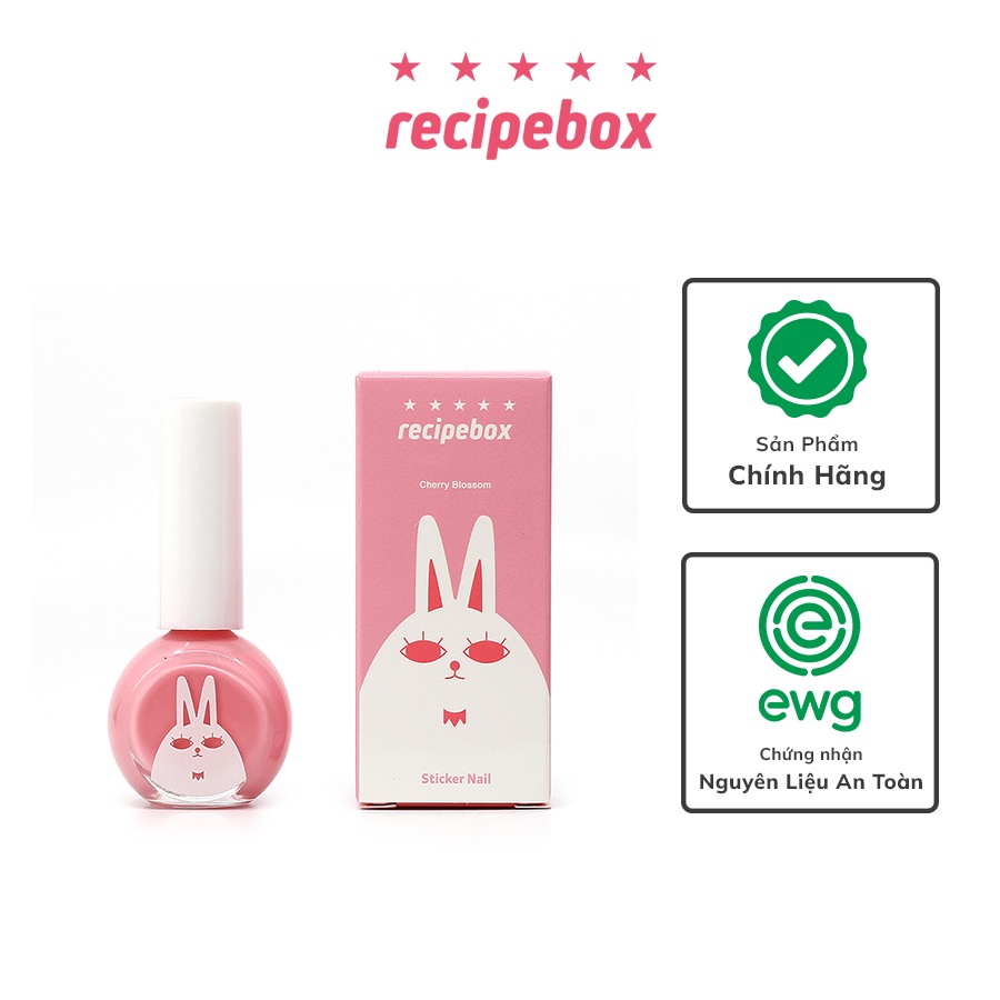 Sơn móng tay gốc nước cho trẻ em RECIPEBOX Kids Water Base Nail Polish màu Cherry Blossom 10ml
