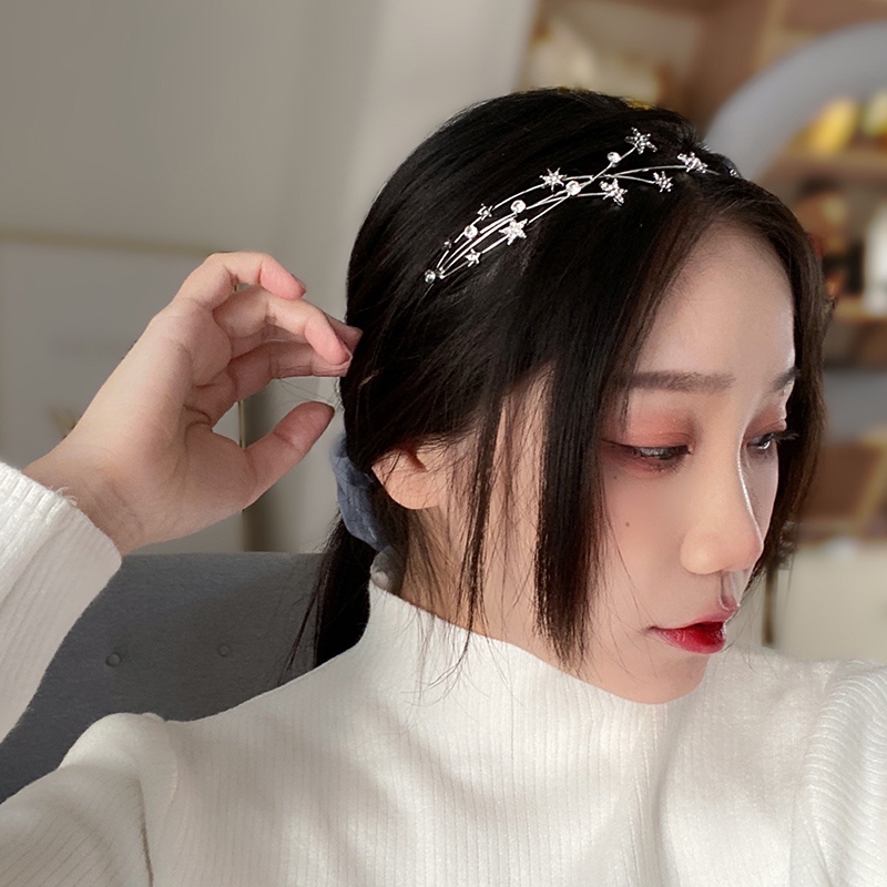 Băng Đô Cài Tóc Đính Hạt Ngọc Trai Thời Trang Hàn Quốc