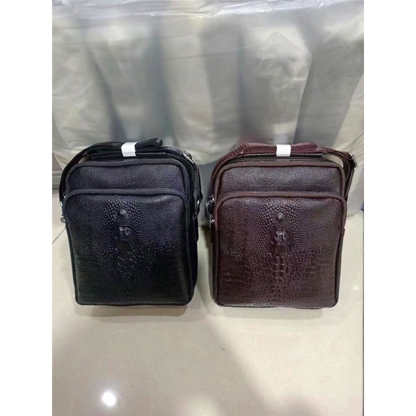 Túi đeo chéo nam chống nước dập vân cá sấu da pu cao cấp