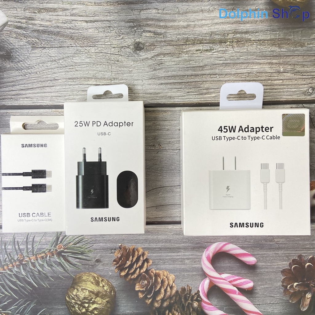 Bộ Củ Sạc Nhanh Samsung 25W / 45W TypeC Cho S23/ S22/ S21/ S20/ S20Ultra/ Note 10+/ Note 10...và nhiều dòng máy khác